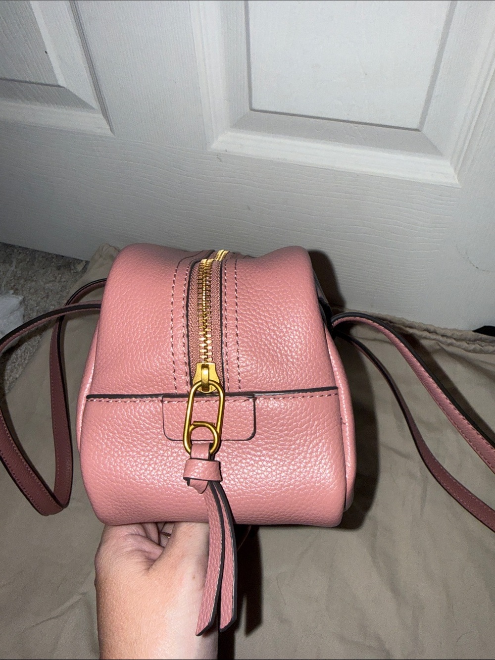 rag & bone Dusty Rose Pebbled Leather Shoulder Bag - Picture 5 of 9